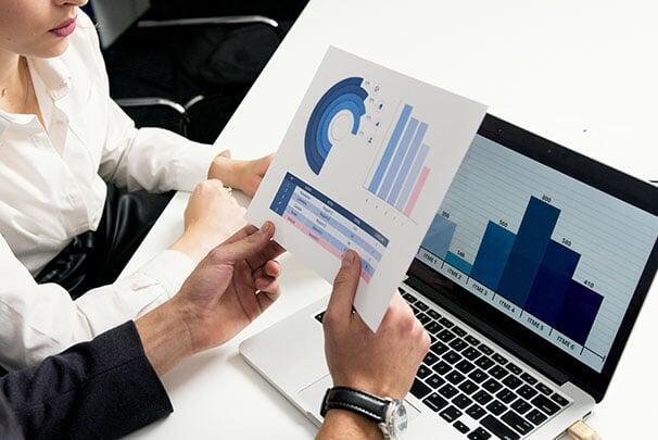Finance Professional reviewing data