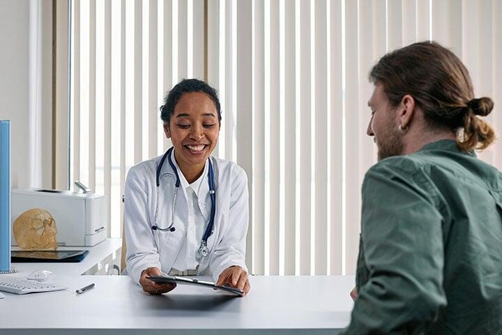 Doctor talking to a patient
