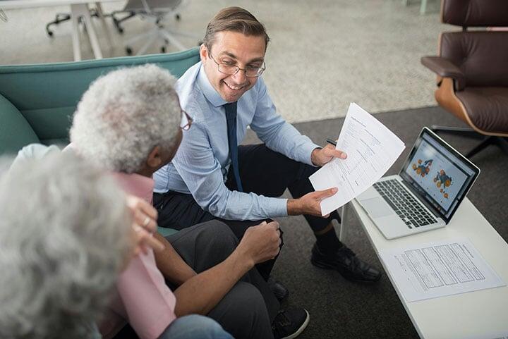 Insurance Agent meeting with a client