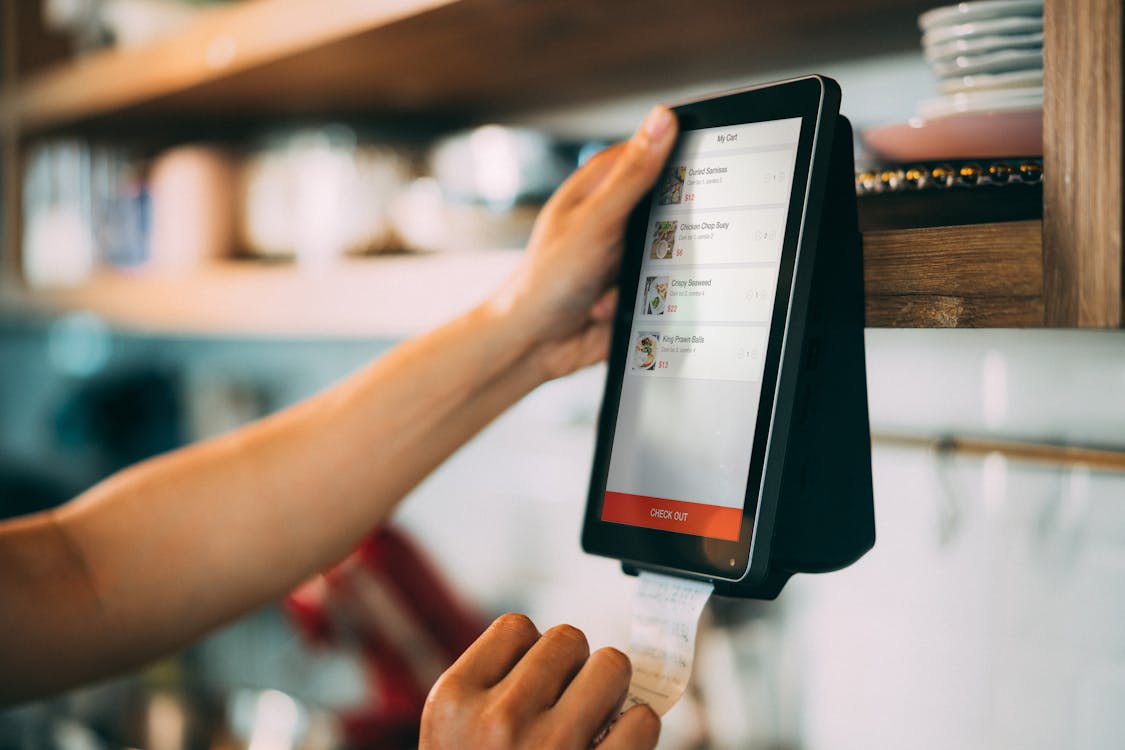 Customer paying for a product
