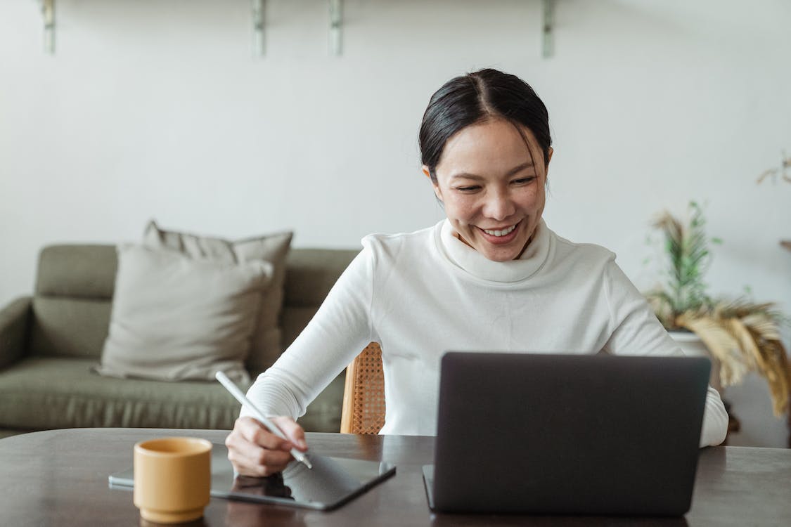 Women working from home
