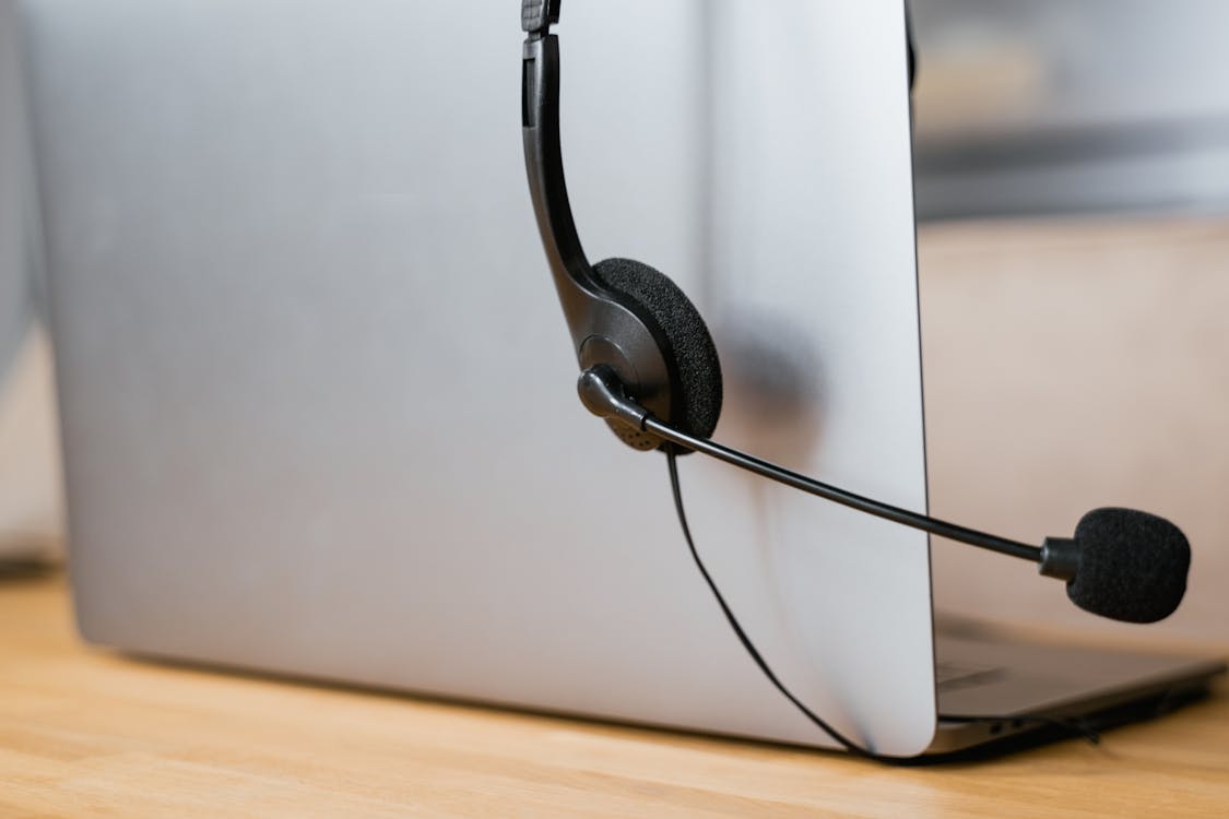 Support headset over a computer