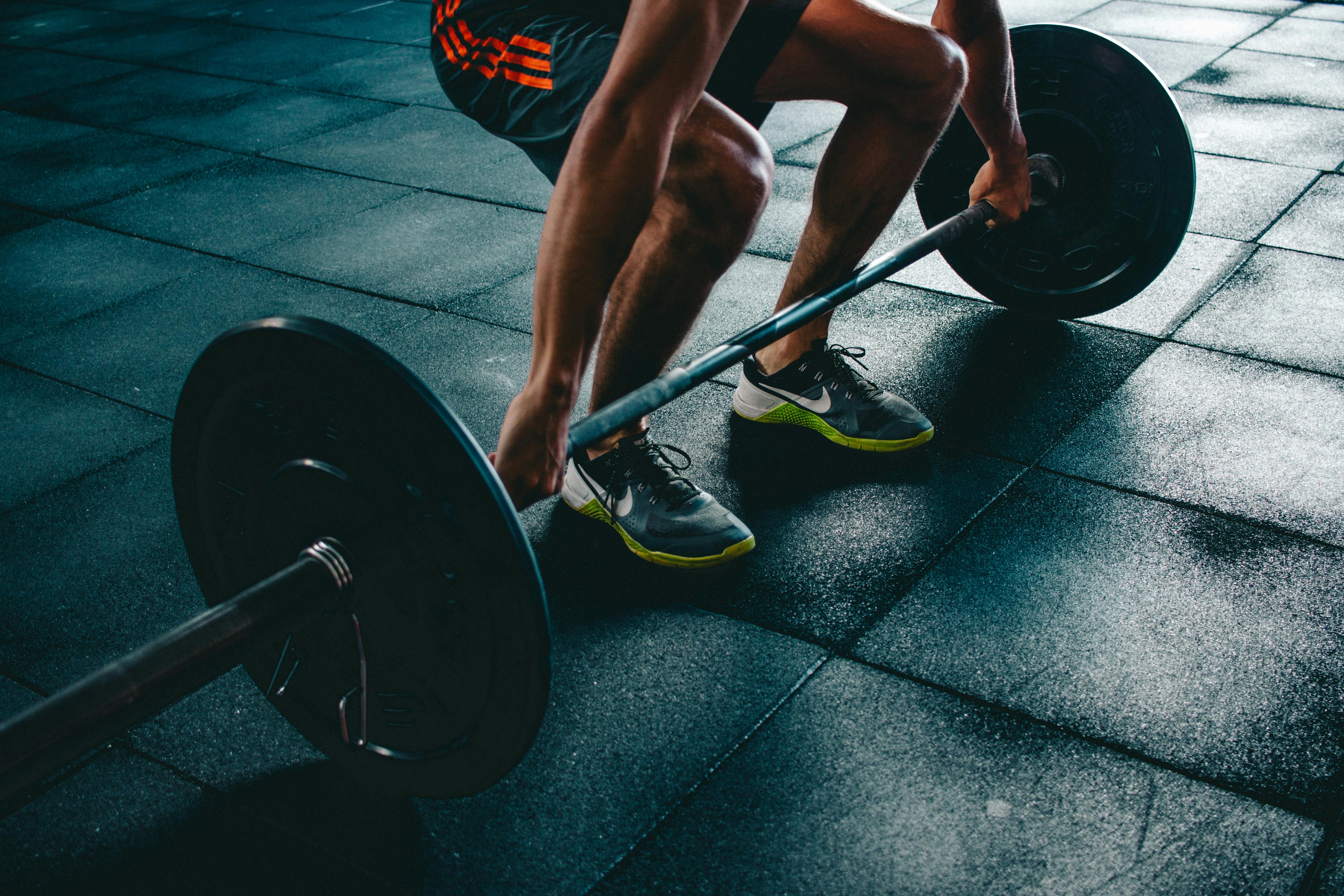 Man deadlifting weights